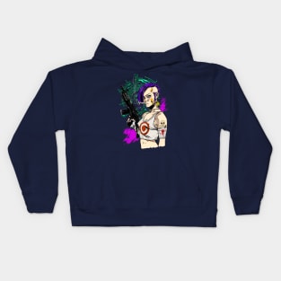 Cyberpunk girl Kids Hoodie